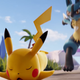 Pikachu trips while fighting Lucario in Pokémon Unite.